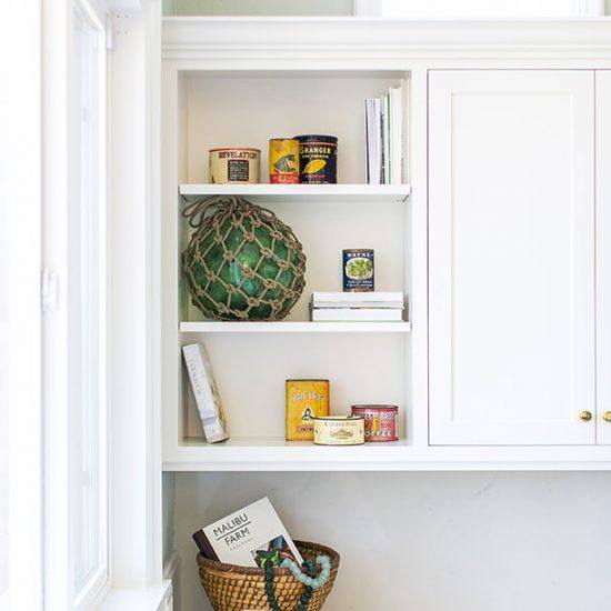 Contemporary Beach House White Kitchen Cabinets Designed by HartmanBaldwin