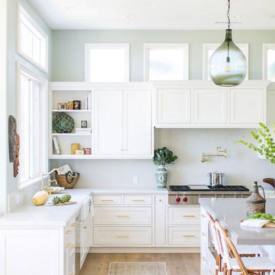 Contemporary Style Beach House White Kitchen Designed by HartmanBaldwin