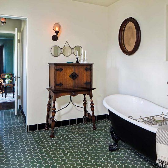 Custom Spanish Bathroom with Clawfoot Tub Designed by HartmanBaldwin