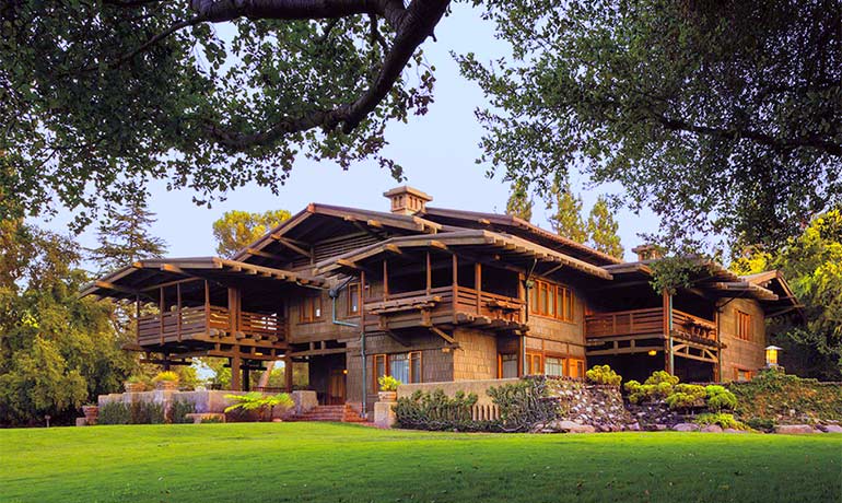 Designed in 1908 by architects Greene & Greene, the Gamble House represents the influential American Arts and Crafts movement.                Photo Credit: Visit Pasadena